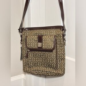 Giani Bernini Khaki and Brown Crossbody Bag Handbag Purse